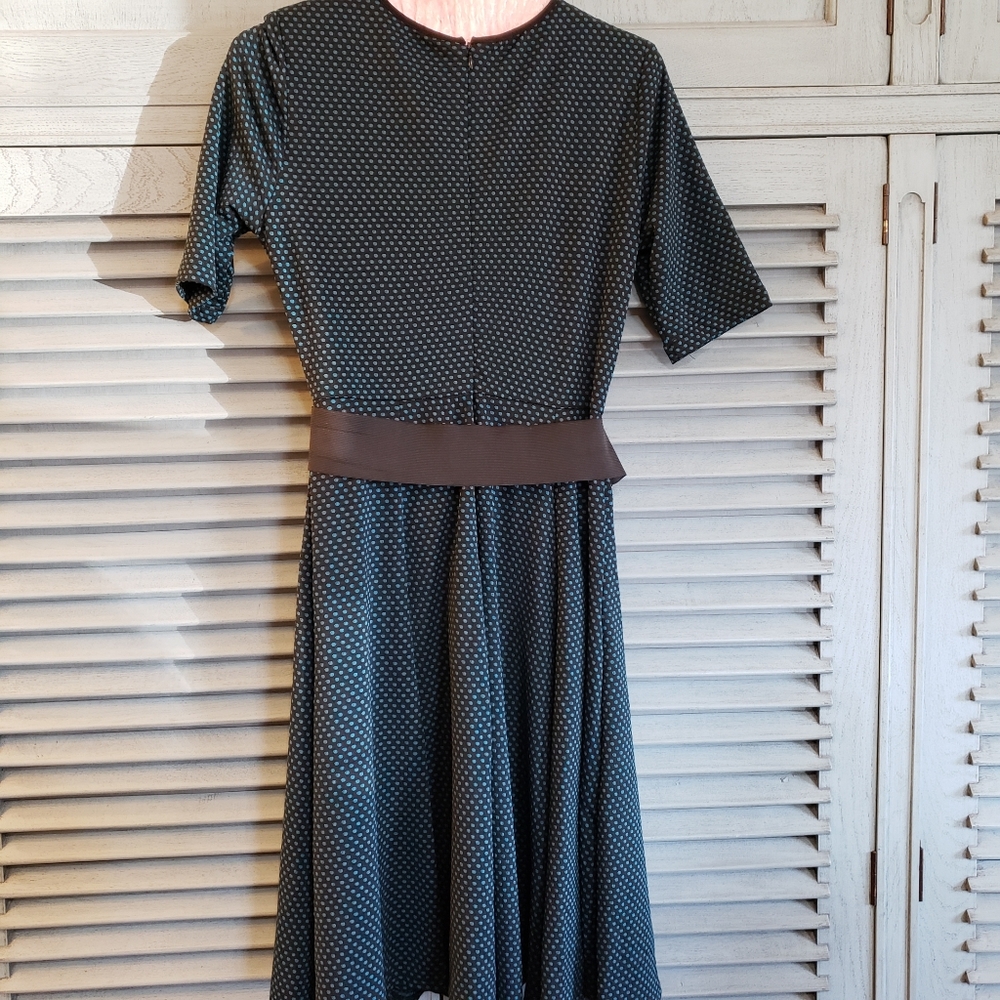 💙Danny & Nicole Women's Black With Teal Polkadots Dress Size 8💙 - Picture 2 of 4